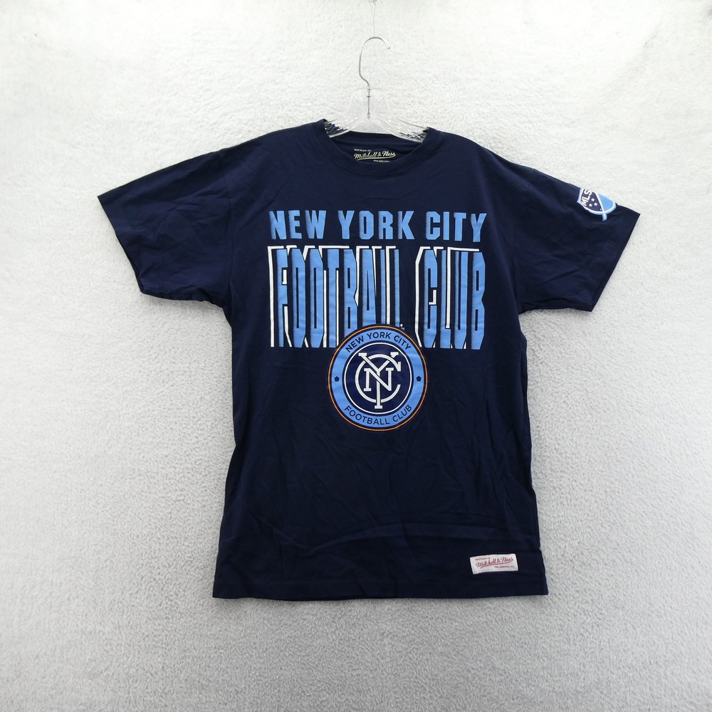 Mitchell & Ness New York City FC NYCFC MLS Shirt Mens Large Navy Blue Cotton‎
